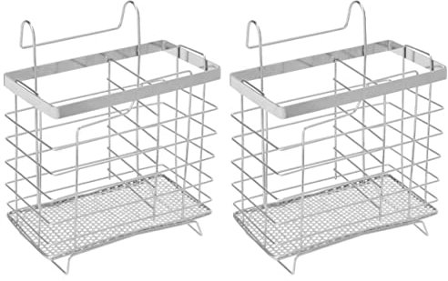 BESTonZON 2 Pièces Support Suspendu De Vaisselle Porte- Étendoir Range-Couverts Évier De Cuisine en Métal Porte-éponge D'évier Sèche-Vaisselle Fourchette Pendaison