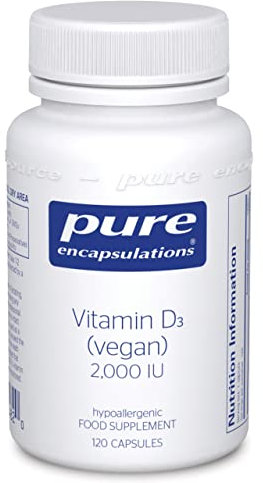 Pure Encapsulations - Vitamin D3 (Vegan) 2000IU - Immune System, Bone and Muscle Function Support - 120 Capsules