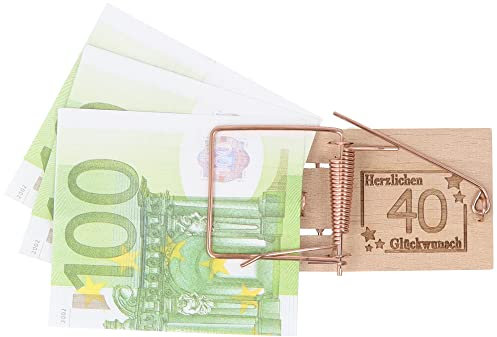 Spruchreif | Mausefalle Geldgeschenk | Witzige Geschenkidee zum 40. Geburtstag