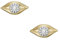 Fossil Damen Ohrringe, 14K Plated Clear Laboratory Grown Diamond Stud Earrings