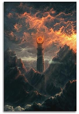 ELedvb Das Hobbit-Auge des Sauron-Turms, Leinwand-Poster, dekoratives Gemälde, Leinwand, Wandposter und Kunstbild, modernes Familien-Schlafzimmer, Dekoration, Poster, 30 x 45 cm