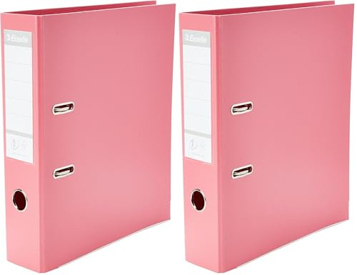 Esselte, Solea, A4, Lever Arch File, 75 mm Spine, 500 Sheets Capacity, PP, Plastic Cover, File Folder, 231037, Solea Red (Pack of 2)