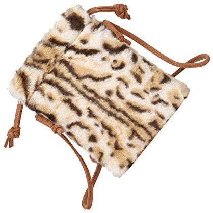 CALLARON 1stk Flauschige Geldbörsen u Damen Geldbörse Umhängetasche Mit Kordelzug Handytasche Umhängetasche Gepard Fuzzy Fell Umhängetasche Für Damen Fräulein Plüschtasche Leopardenmuster