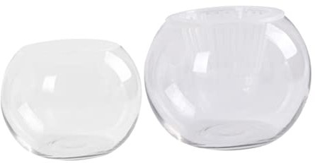 ABOOFAN Clear Glass Aquarium Bowl Glass Vase Clear Bubble Vase Terrarium Bowl Small Glass Vases for Flowers Desk Fish Pot Vases in Bulk Creative Vase Plant Office Gold Vase