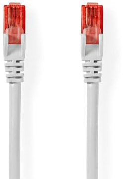 NEDIS Cat 6 Kabel - RJ45 Stecker - RJ45 Stecker - U/UTP - 0.50 m - Rund - PVC - Weiss - Label