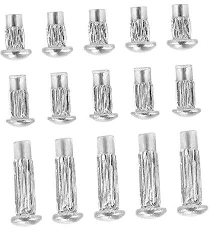 Uonlytech 1500 Stk Massive Weiden Nägel Runde Rändelnieten Legierte Nieten Runde Nieten Rundkopfniete Gerändelt Nieten Befestigungselemente Aluminiumlegierung Halbkreis Typenschild