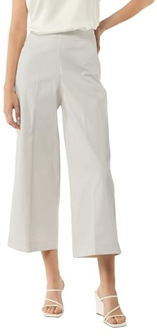 Comma Baumwoll-Hose mit seitlichem Reißverschluss und Semi-Wide-Leg