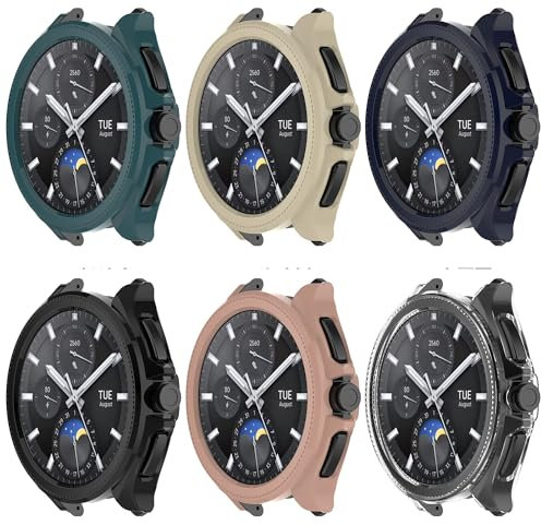 xhKJO 6 Pcs Watch Cover compatible for Xiaomi Mi Watch 2 Pro Case,Ultra Smartwatch Case Silicone Skins Pounch,Anti-scratch Clear TPU Watch Bumper Cover Shell for Xiaomi Mi Watch 2 Pro Watch (colour)