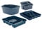 JMS we create smile [𝐒𝐞𝐭 𝐨𝐟 𝟒] Plastic Dish Drainer with Sink Tidy, Washing Up Bowl & Cutlery Tray- Kitchen Organiser Home/kitchen Accessories (Navy)