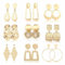MeeQee 9/12 Paar Clip-Ohrringe Set für Damen Goldenes Geometrische Anhänger Ohrclips Hypoallergen Metall Rund Rechteck Statement Hängeohrringe Mode Nicht Durchdringende Tropfen Ohrhänger Set