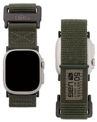 URBAN ARMOR GEAR UAG [Limited Edition] Compatible with Apple Watch Band 49/46/45/44mm iWatch Ultra 3/Ultra 2/Ultra/4-11/SE3/SE2/SE Adjustable Loop Rugged Replacement Watch Strap, Active Foliage Green