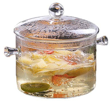 Hochtemperatur-Glas-Kochtöpfe aus Borosilikatglas mit Deckel, 10 l