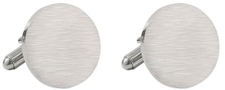 Dsnyu Manschettenknöpfe Silber, Manschettenknöpfe für Herren Rund Gebürstet Legierung Hochzeit Schmuck für Hemd mit Geschenkbox