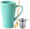 Arawat Tazza Grande 500 Ml Tazza Di Tè Con Filtro Xxl Tazza Di Caffè Tazza Di Tè In Ceramica Verde Originale 500 Ml Tazza Di Caffè Regalo Di Compleanno Carino Tè Tazza Di Caffè (Giallo)