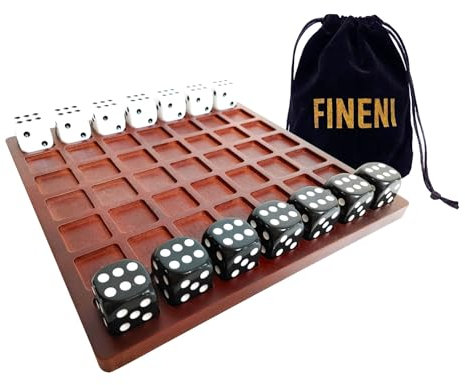 FINENI Würfel-Brettspiel-Set, langlebige Couchtischspiele aus Holz für Erwachsene, 2 Spieler, bestes Bar-Brettspiel für Erwachsene, Indoor-Tischspiel & 2 Spieler, Holz-Tischplattenspiele (dunkel (für