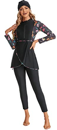 BaJooruly Modest Swimsuit for Women Plus Size Bukini for Girls Full Coverage Bathing Suit Swimming Costume(S,J2)