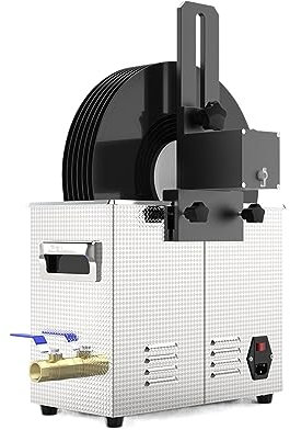 Nettoyeur à ultrasons, Nettoyeur à ultrasons professionnel disques vinyle Lp laveuse bain 6L 180W minuterie et chauffage avec outils de support de moteur pour lunettes, anneaux, dispositifs de retenue