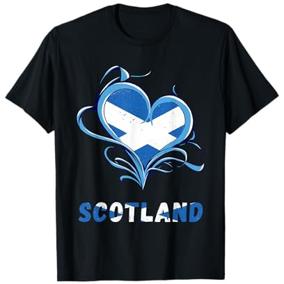 Scotland Heart Scottish Flag Country Pride Scotland Roots T-Shirt
