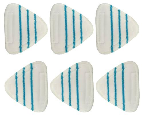6er Pack Dampfreiniger-Ersatzpads, Mikrofaser, geeignet für H20, Supor, Ariete Dampfreinigerpads, Handdüsen, Ersatztücher, Dampfreiniger, Bodentücher, Dampfwischpads