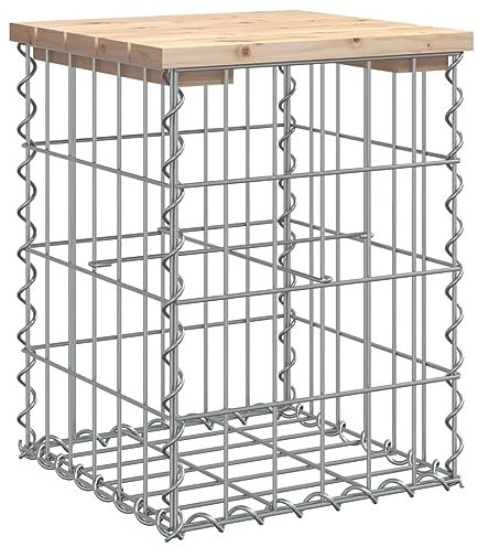 Makastle Gartenbank mit Stahl Sockel, wetterfest Holzbank, Sitzbank aus Holz, Wetterfest Terrassenbank Sitzgruppe für Balkon, Garten und Terrasse, 33x31x42 cm Massivholz Kiefer