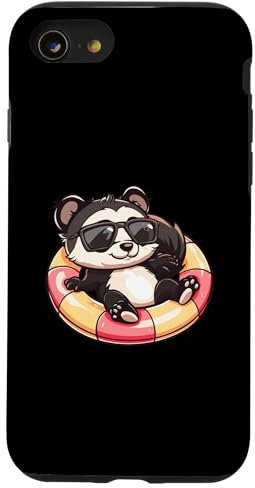 Hülle für iPhone SE (2020) / 7 / 8 Süßes Stinktier im Urlaub | Sommerparty-Comic