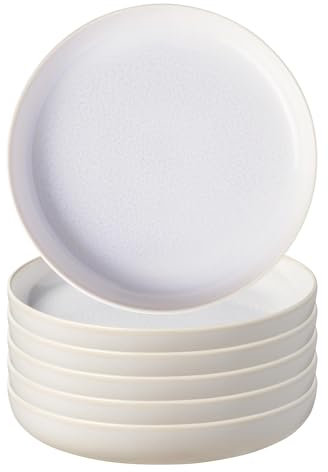 Villeroy & Boch like. by Crafted Cotton Suppenteller 6er Set, 22 cm, Tiefer Teller mit Reaktivglasur, Premium Porzellan, Beige, 19-5183-2700