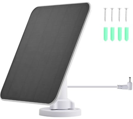 12W 6V Solar Panel Kits, Portable Solar Charger Wall Mounted for Stick Up Cam Battery, DC 3.5 X 1.35, 9.8ft Cables,Solar Panels for Circle Spotlight Camera Battery (White)