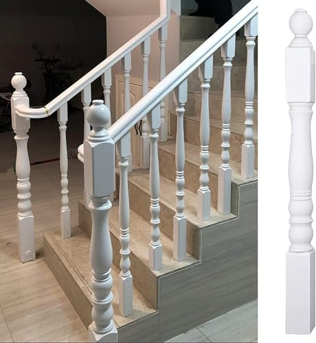 treppenhandlauf Holzhandlauf mit Wandmontage-Set - Runder 42 mm Ø Handlauf aus massiver Eiche - Holzhandlauf für Innentreppen - Rutschfester Holzhandlauf für den Innenbereich (210cm, Eiche)