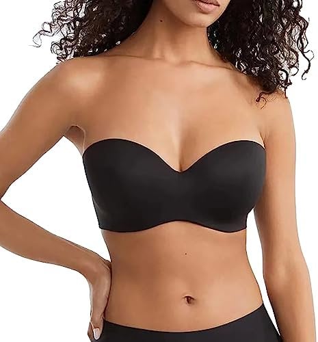 QINQNC Bras for Women White Bra Comfort Bras Women's Strapless Half Cup Seamless Sexy Bra Comfort Bras for Women UK Bras for Women (Black, AA)
