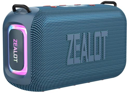 Docooler S85 Tragbarer kabelloser BT 5.3-Lautsprecher, 50 W, verstärkte Bass-Soundbox mit Buntem RGB-Licht, einstellbaren EQ-Modi, Aux-USB-TF-Kartenwiedergabe, IPX6, wasserdicht für Partys im Freien