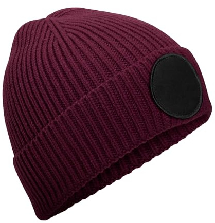 Beechfield B332 Runde Fashion Patch Beanie Mütze