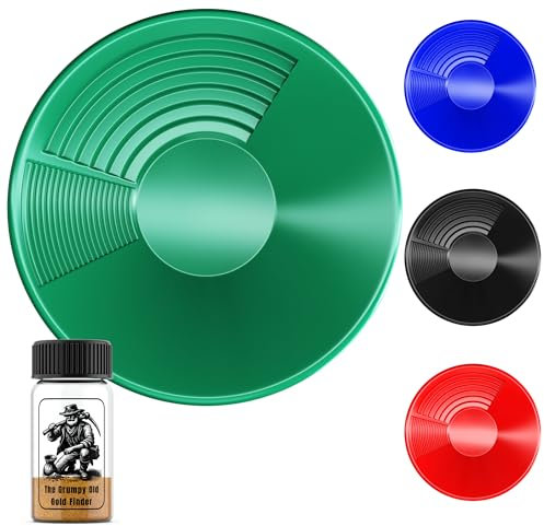 The Grumpy Old Gold Finder Gold Pan, 380mm Extra Large Dual Riffle For Gold Panning, Washing, Sieveing Or For Use With Gold Panning kit Multiple Colours Available (Green)