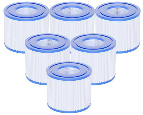 AQUALTRA Type S1 Spa Filters Compatible with PureSpa Swimming Pool Pump, 6 Pack