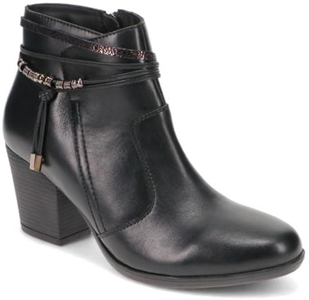 Pavers Breathable Leather Ankle Boots - Black Size 5
