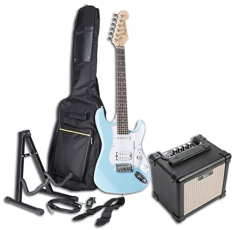 J & D ST-MINI Sky Blue + EG-10AM - E-Gitarren Anfänger Set