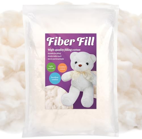 200 g gekämmte Baumwollfüllung, hochbelastbare Baumwollfüllung, Füllung für Stofftiere, Premium-Kissenfüllung für kleine gefüllte Kissen, Häkeln, Basteln, 200 g
