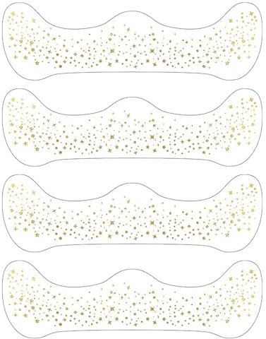 4 Stück Glitzer Gesicht Sommersprossen Tattoo,Henna,Glitter Freckles,Wasserfeste Goldene Sterne und Punkte Temporäre Tattoos,für Festival,Folie,Face Patches,Fake Sticker,Freckle Schminke Aufkleber