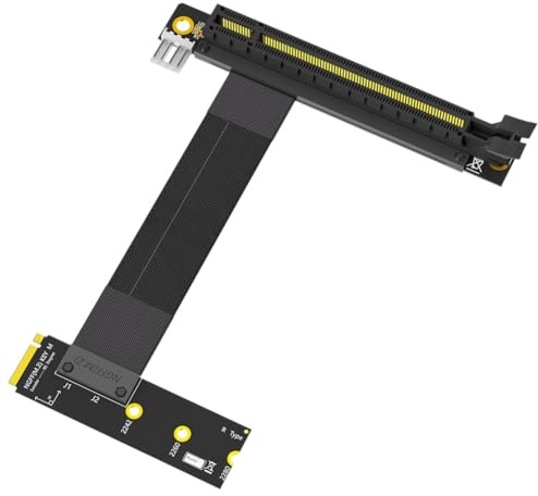 Okeeyseda Riser-Kabel M.2 NVME auf PCIE X16 Adapter Grafik-Verlängerungskabel 90 Grad PCI Express 3.0 16X auf M Key Riser-Kabel B