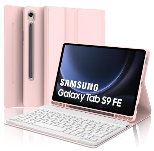 JADEMALL Custodia Tastiera per Samsung Tab S9 FE 10.9/S10 FE 10.9 2025, Italiano QWERTY Tastiera Bluetooth Magnetica Staccabile per Samsung Tablet S10 FE/S9 FE 10.9, Rosa