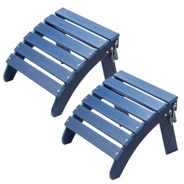 VEVOR Repose-pieds Pliable Adirondack, 475x480x350 mm, Lot de 2, PEHD, Résistant aux Intempéries pour Chaise Adirondack, Montage Facile, pour Extérieur, Porche, Piscine, Pelouse, Arrière-cour, Bleu