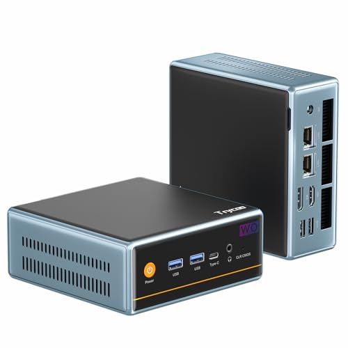 Trycoo Mini PC AMD Ryzen 7 5700U(8C/16T, 4.34GHz) 16GB DDR4 RAM/512GB M.2 2280 SSD Mini Computers with Micro PC 4K@60Hz WiFi6 BT5.2 USB3.2 Home Office Game