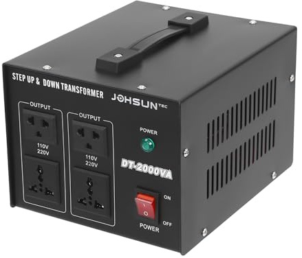Transformateur de tension 2000 W 220 V 110 V Step Up/Down - Transformateur de courant haute performance pour les voyages internationaux, les appareils ménagers, la climatisation, les outils