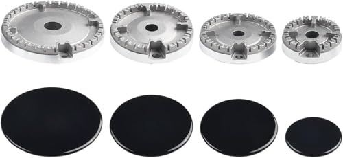 Universal-Gasherd-Brennerkappe, Ofen-, Herd-, Gasherd- und Gasbrennerkappen-Set, kompatibel mit den meisten Gasherden, 1 x 55 mm + 2 x 75 mm + 1 x 100 mm Herdhut-Set (flach)