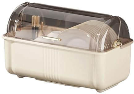 ETAWDE Elegante escurridor de platos blanco multifuncional, escurridor de platos apto para vivir