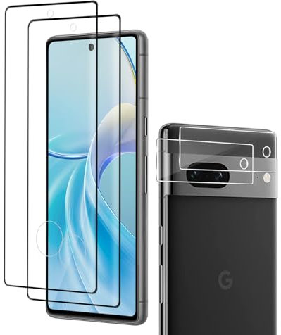 Carantee 2+2 Stück 3D Schutzfolie für Panzerglas für Google Pixel 7 Pro 5G mit Kameraschutz, Bläschenfrei Google Pixel 7 Pro Displayschutzfolie, Anti-Staub Wasserdicht Schutzglas für Pixel 7 Pro 5G
