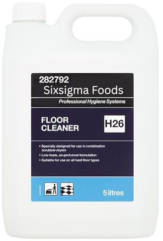 Sixsigma foods Floor Cleaner H26 5 Litres - Powerful Grease & Dirt Removal Heavy Duty Multipurpose Cleaner for Hard Floors - Ideal for Homes, Offices & Commercial Spaces