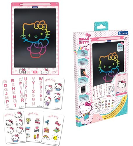 Lexibook, Hello Kitty, Zaubertafel, pink, CRT10HK | A4-Format, 28 cm Bildschirm, 1 Stift & 6 Schablonen, mehrfarbige Zeichnungen