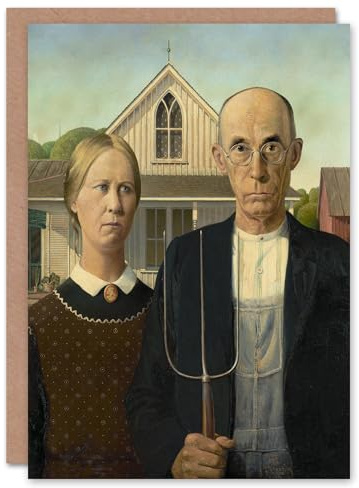 Artery8 Grant Wood Art Card American Gothic Midwestern Farmers