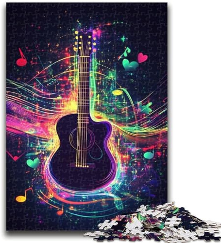 Puzzles pour Adultes et Adolescents 1000 pièces Guitare Acoustique 1000 pièces pour Adultes, Jouet éducatif Anti-Stress, Cadeaux pour Amis et Famille (26x38cm)