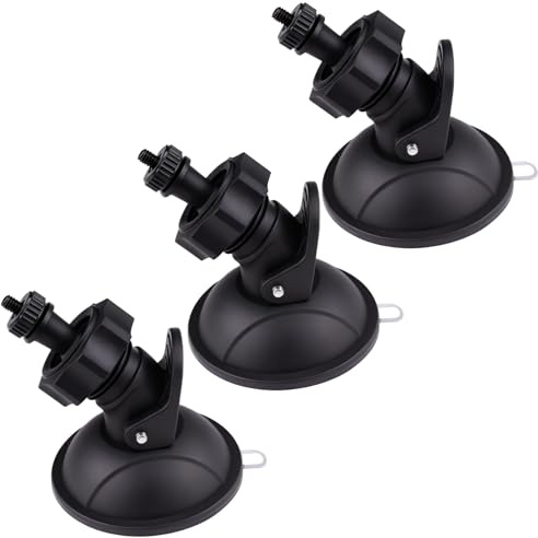 3PCS Car Dash Cam Mount bracket for Cameras Vacuum 4mm Screw Size Strong Suction Cup Mini Dash Mount Easy to Install and Remove 360 Degree Rotating Angle View Car Dash Cam Accessories